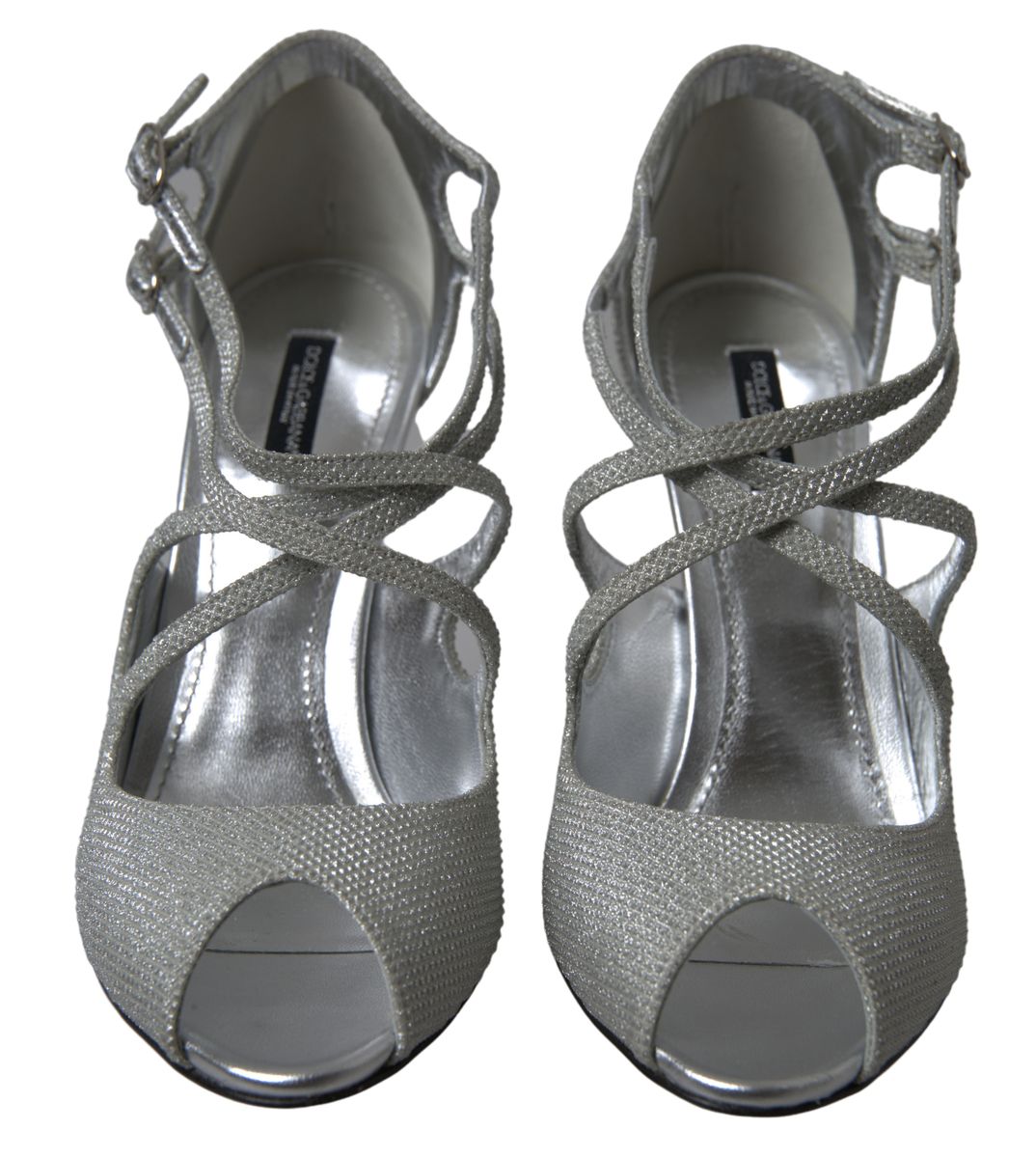 Dolce & Gabbana Silver Shimmers Sandals Heel Pumps Shoes - SMARTMARTNZ