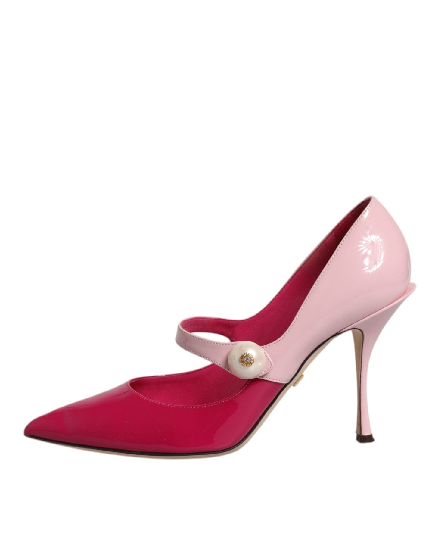 Dolce & Gabbana Two Tone Pink Leather Mary Jane Heels Pumps Shoes - SMARTMARTNZ