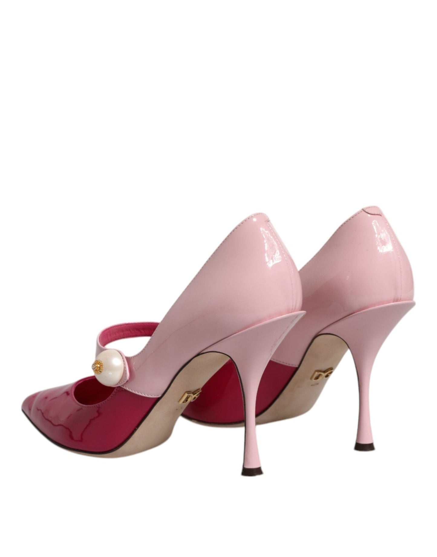 Dolce & Gabbana Two Tone Pink Leather Mary Jane Heels Pumps Shoes - SMARTMARTNZ