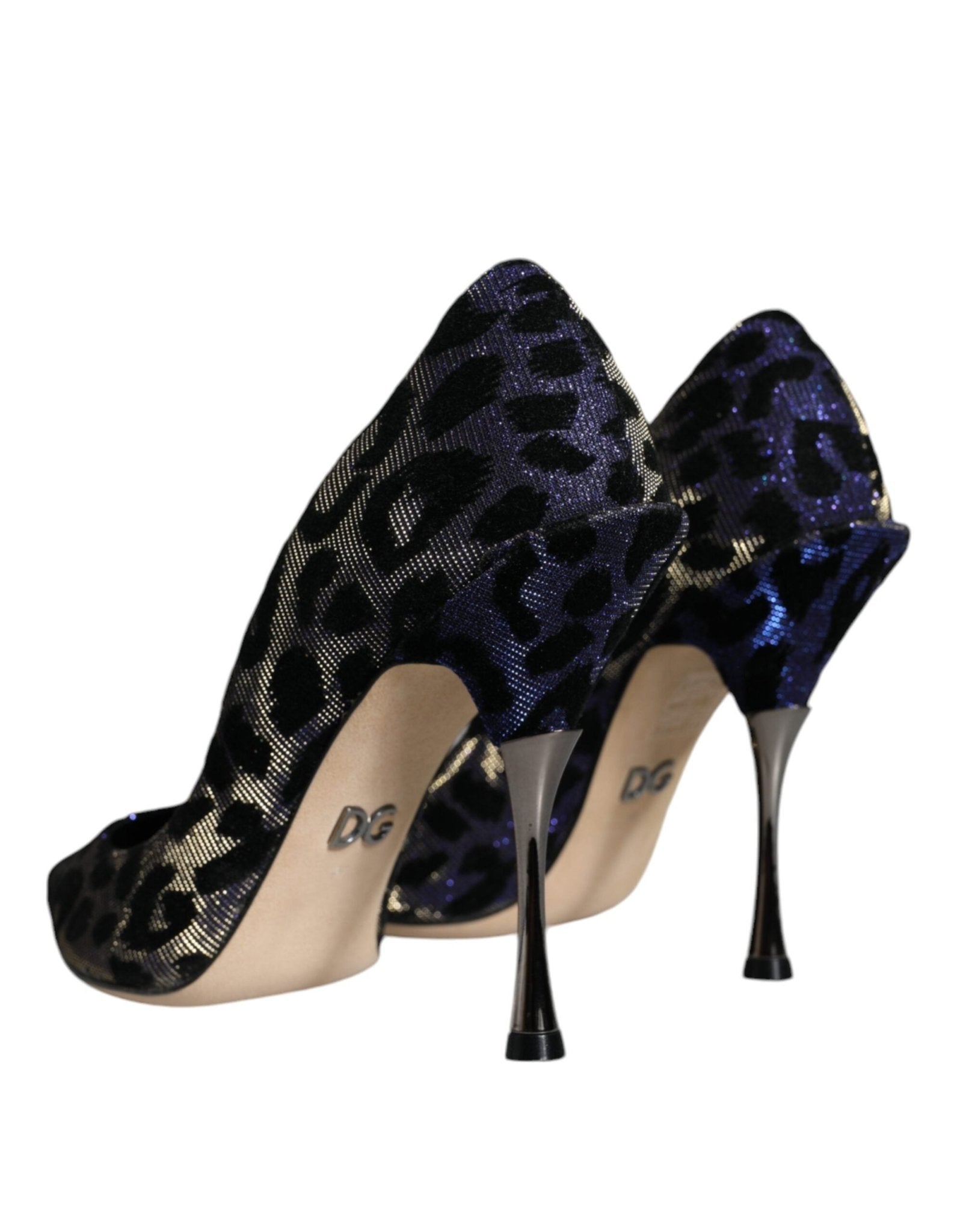 Dolce & Gabbana Violet Leopard Lurex High Heels Pumps Shoes - SMARTMARTNZ