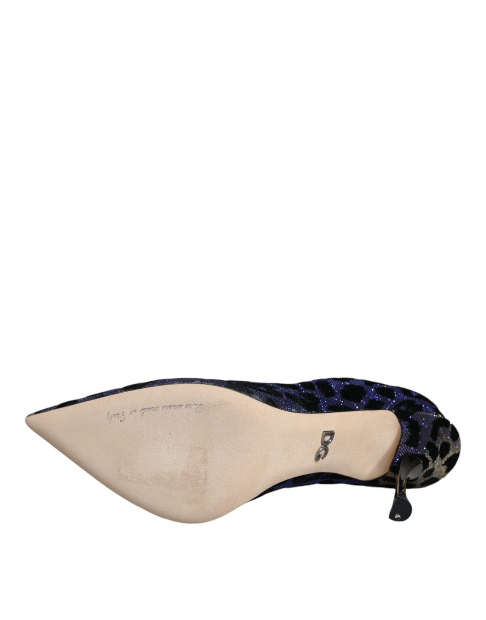 Dolce & Gabbana Violet Leopard Lurex High Heels Pumps Shoes - SMARTMARTNZ