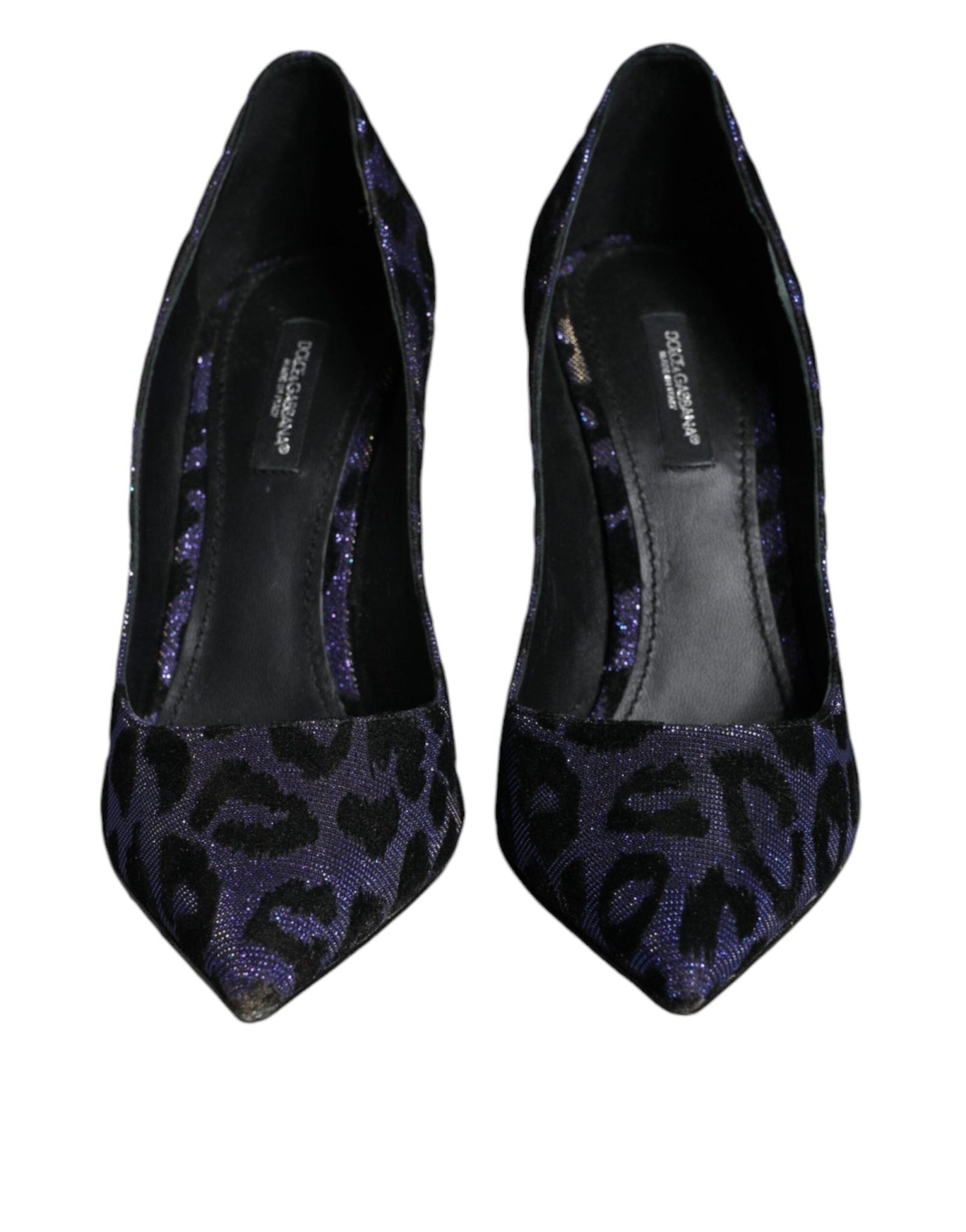 Dolce & Gabbana Violet Leopard Lurex High Heels Pumps Shoes - SMARTMARTNZ