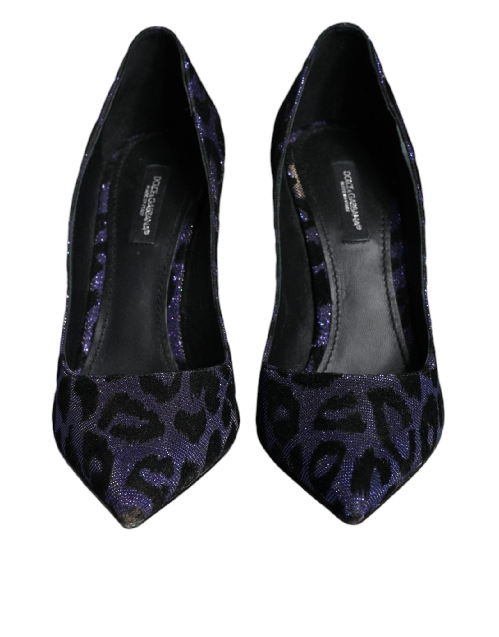 Dolce & Gabbana Violet Leopard Lurex High Heels Pumps Shoes - SMARTMARTNZ