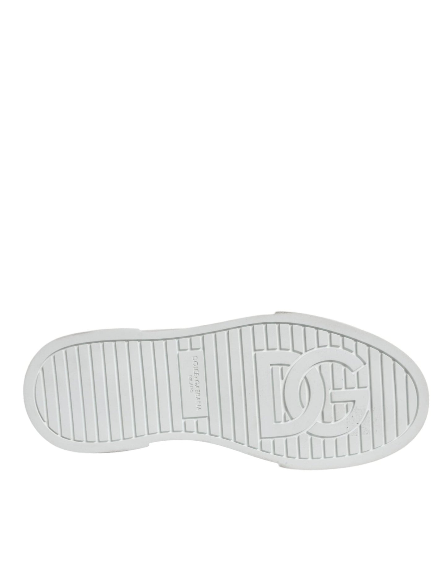 Dolce & Gabbana White Black Cotton Logo High Top Sneaker Shoes - SMARTMARTNZ