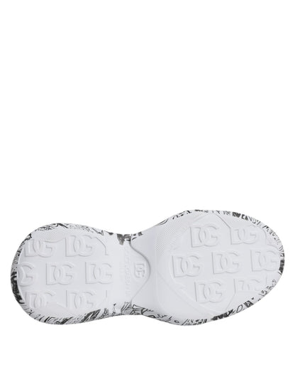 Dolce & Gabbana White Black Graffiti Daymaster Sneakers Shoes - SMARTMARTNZ