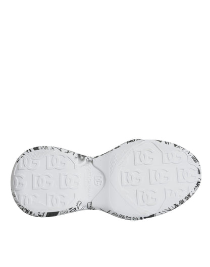 Dolce & Gabbana White Black Graffiti Daymaster Sneakers Shoes - SMARTMARTNZ