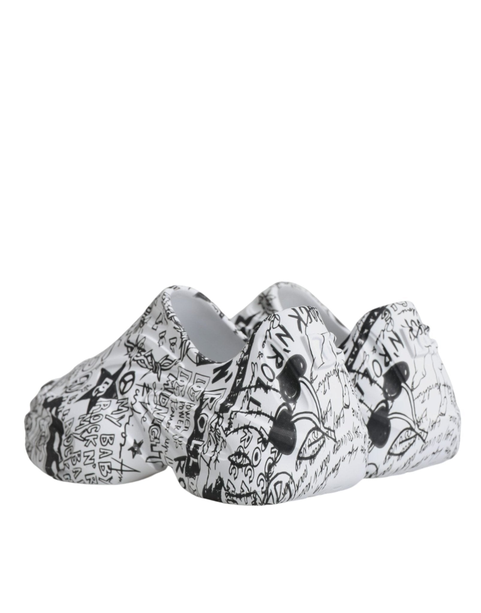 Dolce & Gabbana White Black Graffiti Daymaster Sneakers Shoes - SMARTMARTNZ