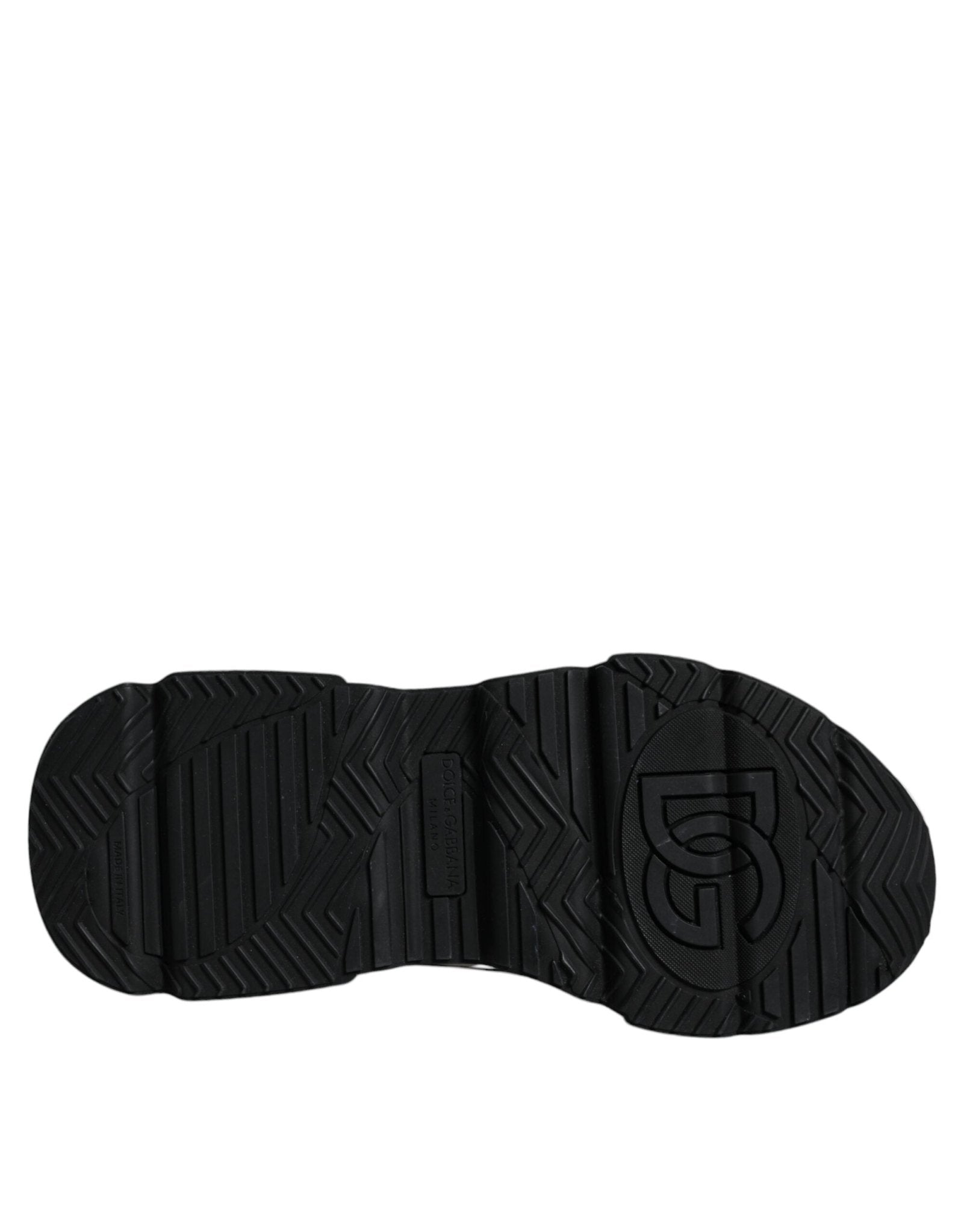 Dolce & Gabbana White Black Logo Plaque Daymaster Sneakers Shoes - SMARTMARTNZ