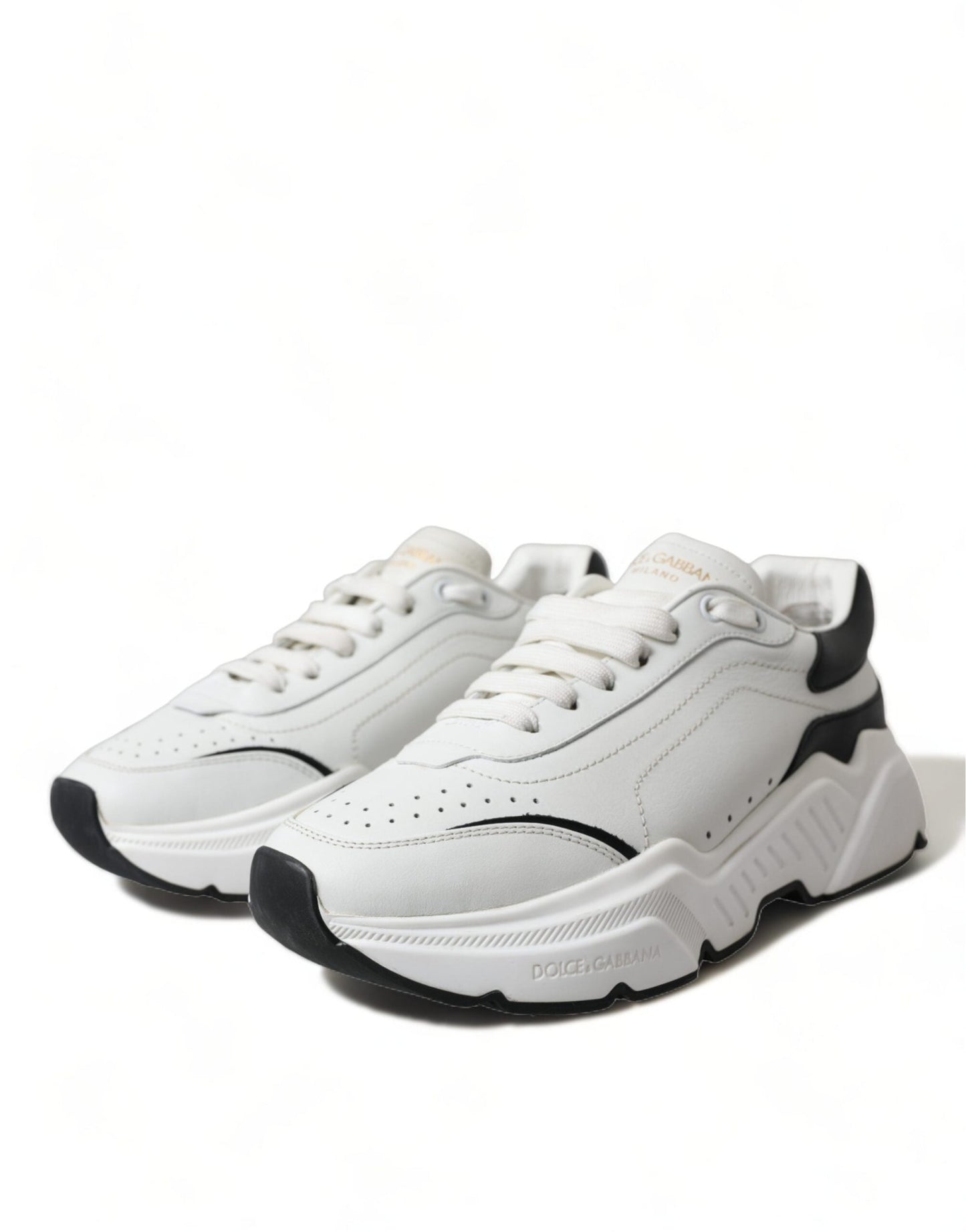Dolce & Gabbana White Black Low Top Daymaster Sneakers Shoes - SMARTMARTNZ