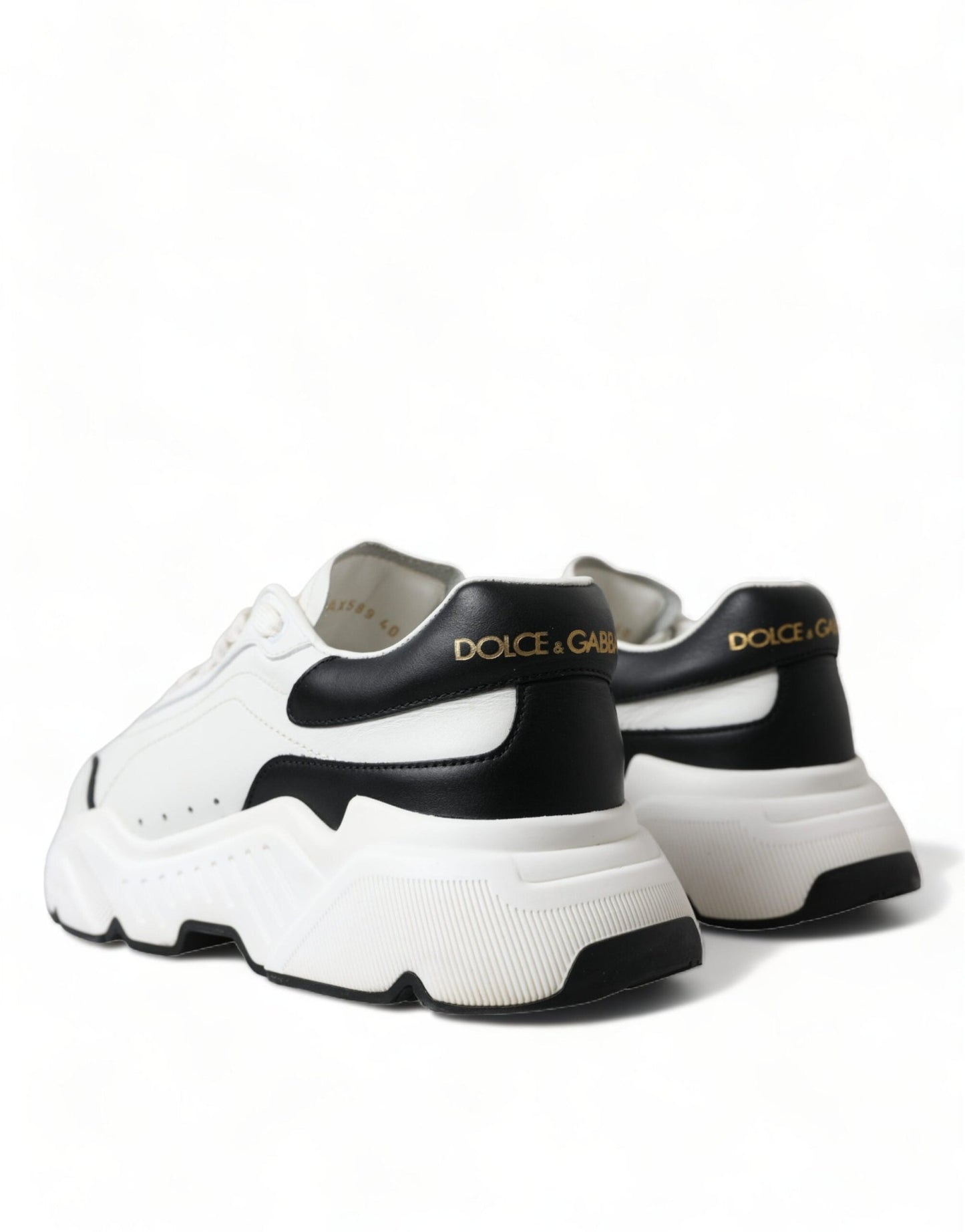 Dolce & Gabbana White Black Low Top Daymaster Sneakers Shoes - SMARTMARTNZ
