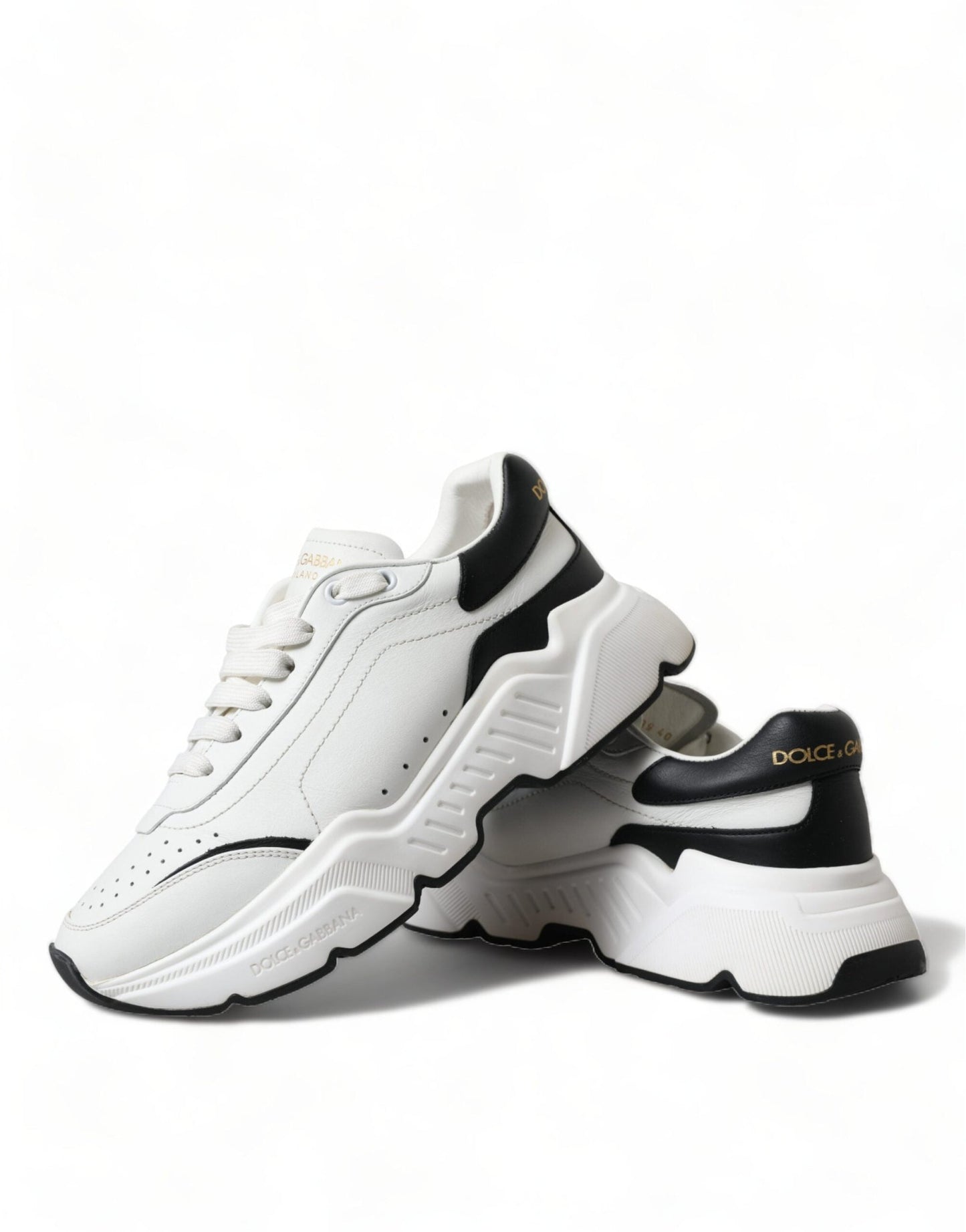 Dolce & Gabbana White Black Low Top Daymaster Sneakers Shoes - SMARTMARTNZ