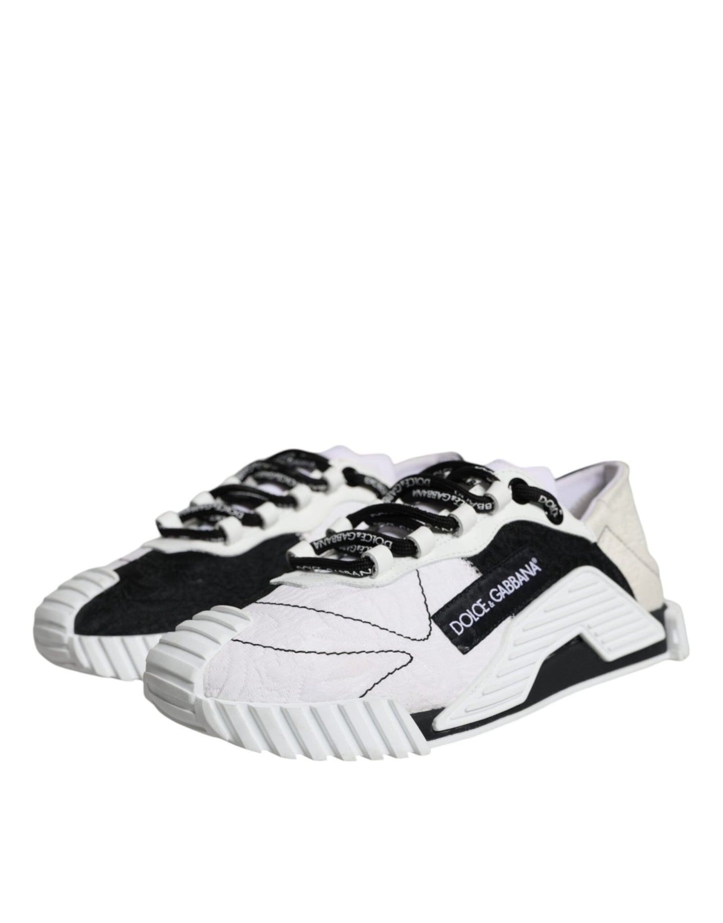 Dolce & Gabbana White Black Low Top NS1 Sneakers Shoes - SMARTMARTNZ