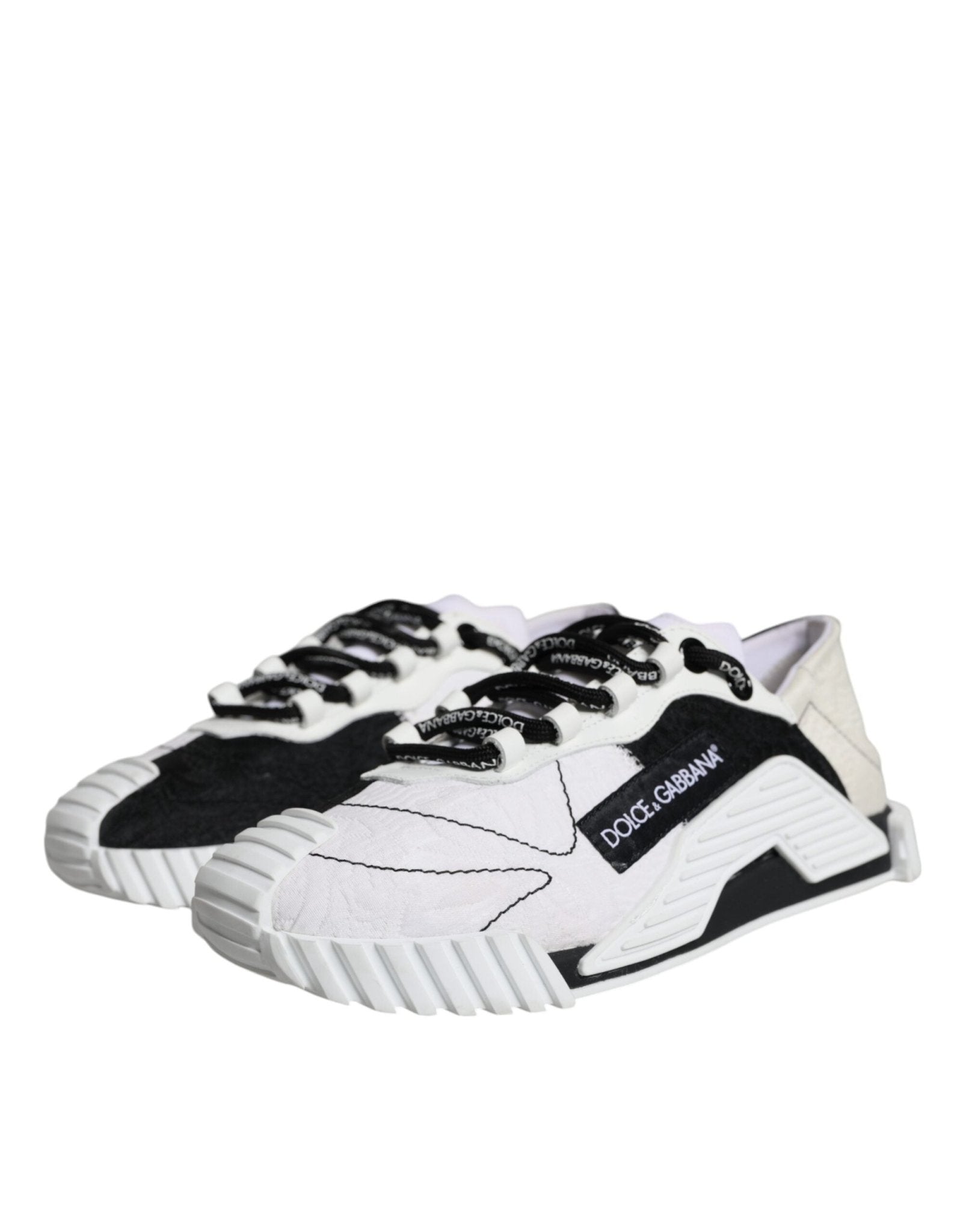 Dolce & Gabbana White Black Low Top NS1 Sneakers Shoes - SMARTMARTNZ