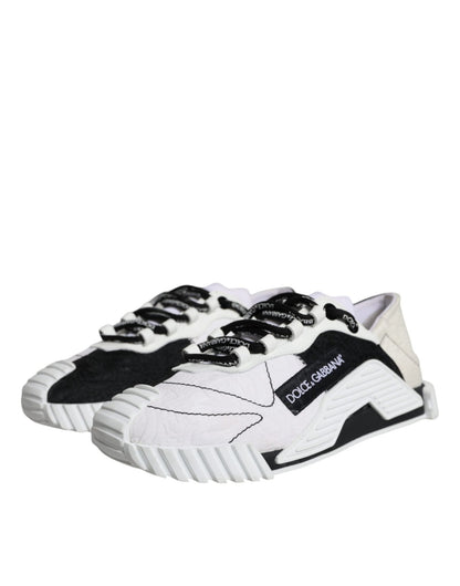 Dolce & Gabbana White Black Low Top NS1 Sneakers Shoes - SMARTMARTNZ