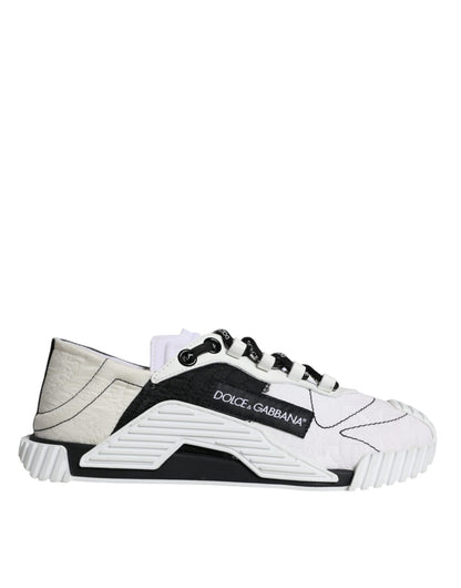 Dolce & Gabbana White Black Low Top NS1 Sneakers Shoes - SMARTMARTNZ