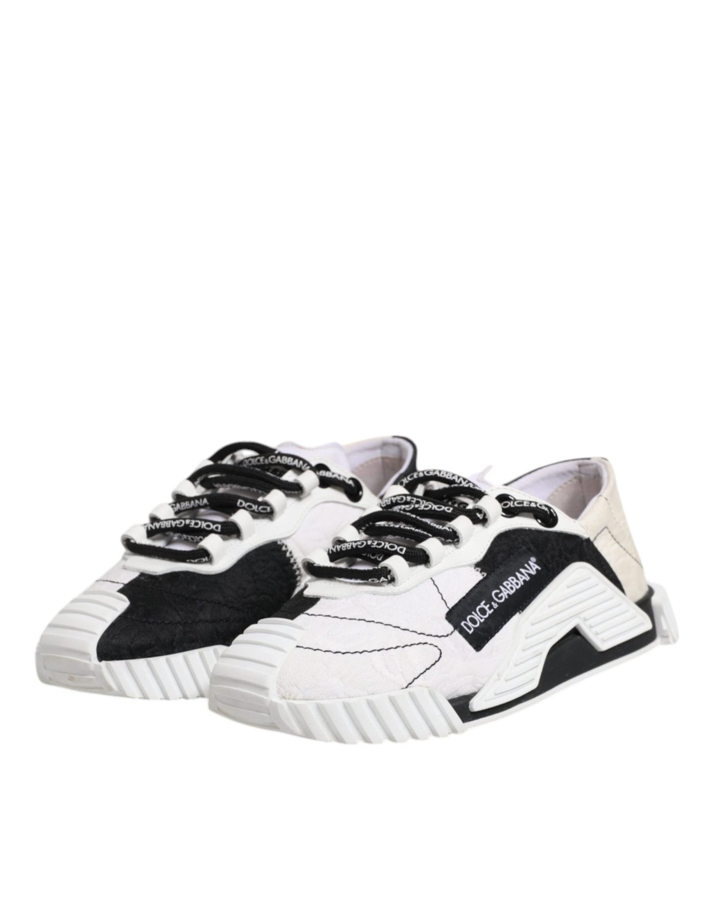 Dolce & Gabbana White Black NS1 Low Top Sneakers Shoes - SMARTMARTNZ
