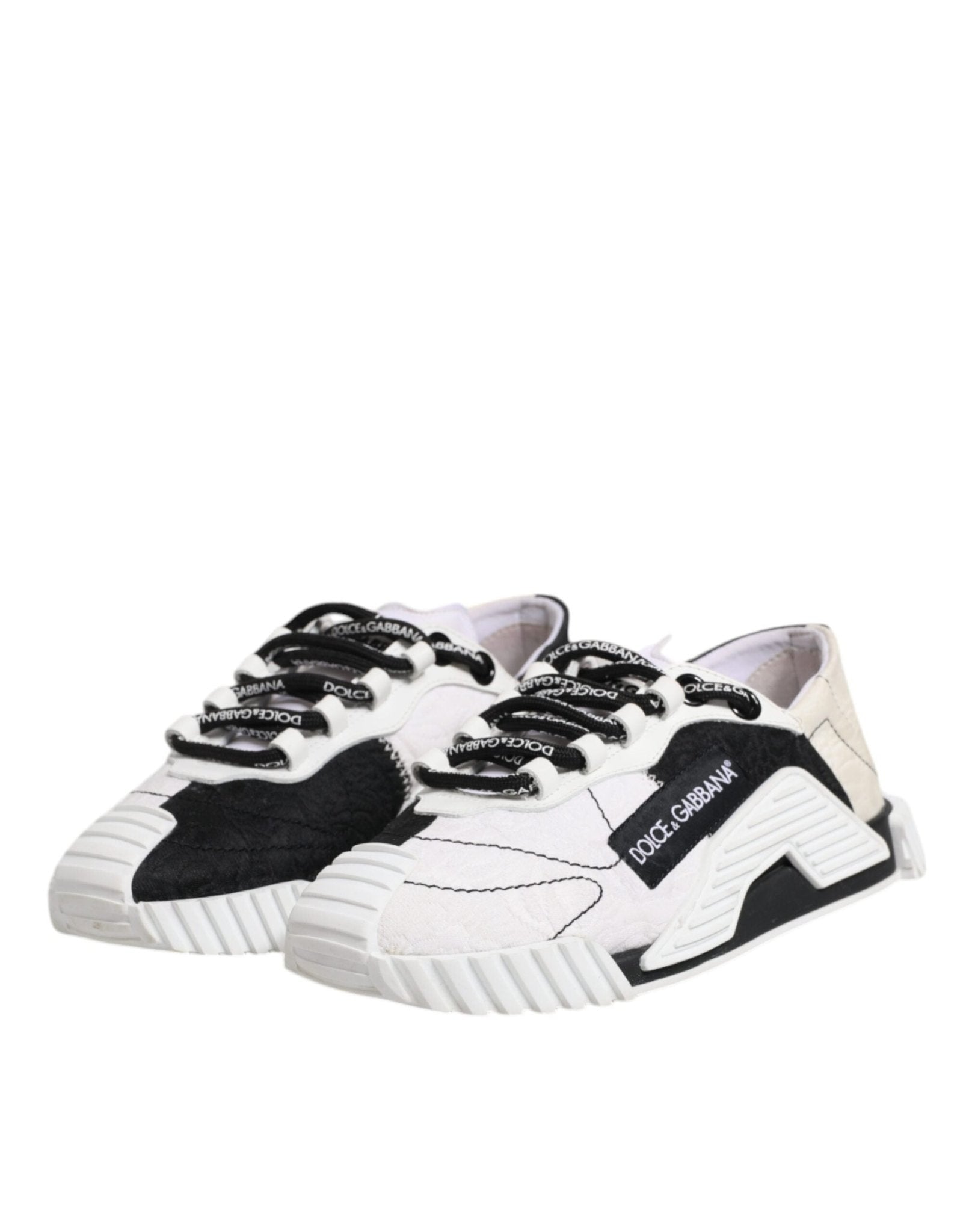 Dolce & Gabbana White Black NS1 Low Top Sneakers Shoes - SMARTMARTNZ