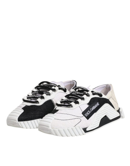 Dolce & Gabbana White Black NS1 Low Top Sneakers Shoes - SMARTMARTNZ