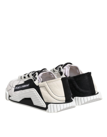 Dolce & Gabbana White Black NS1 Low Top Sneakers Shoes - SMARTMARTNZ