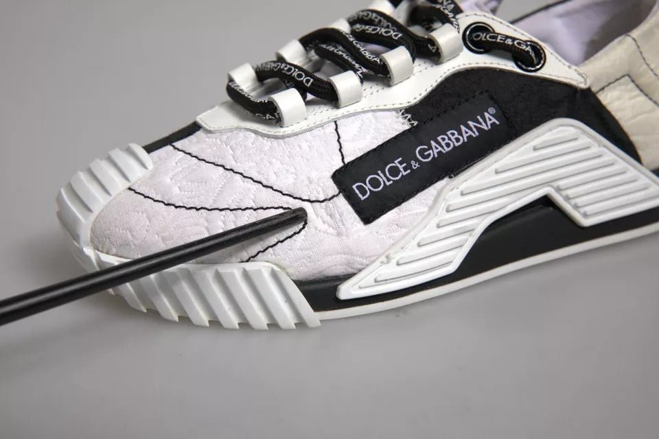 Dolce & Gabbana White Black NS1 Low Top Sneakers Shoes - SMARTMARTNZ