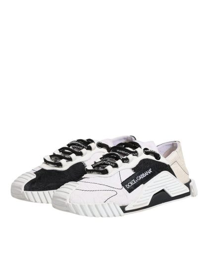 Dolce & Gabbana White Black NS1 Low Top Sneakers Shoes - SMARTMARTNZ