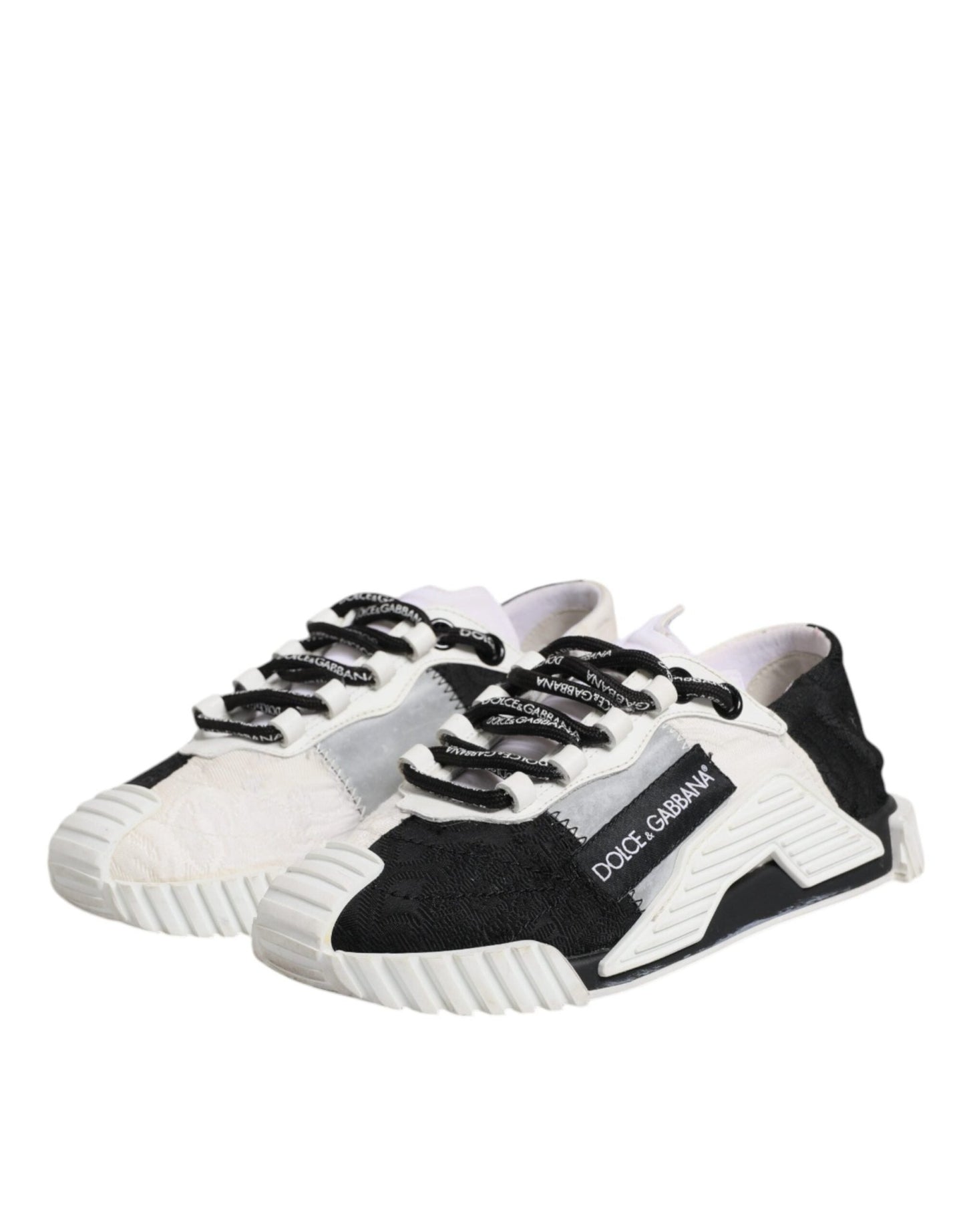 Dolce & Gabbana White Black NS1 Low Top Sneakers Shoes - SMARTMARTNZ