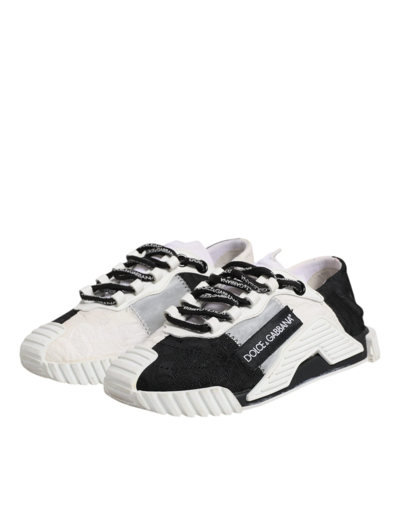 Dolce & Gabbana White Black NS1 Low Top Sneakers Shoes - SMARTMARTNZ