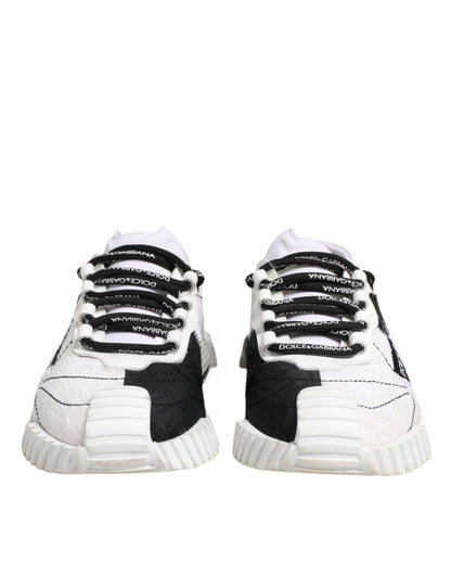 Dolce & Gabbana White Black NS1 Low Top Sneakers Shoes - SMARTMARTNZ