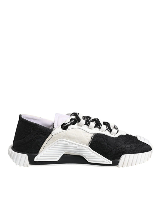 Dolce & Gabbana White Black NS1 Low Top Sneakers Shoes - SMARTMARTNZ