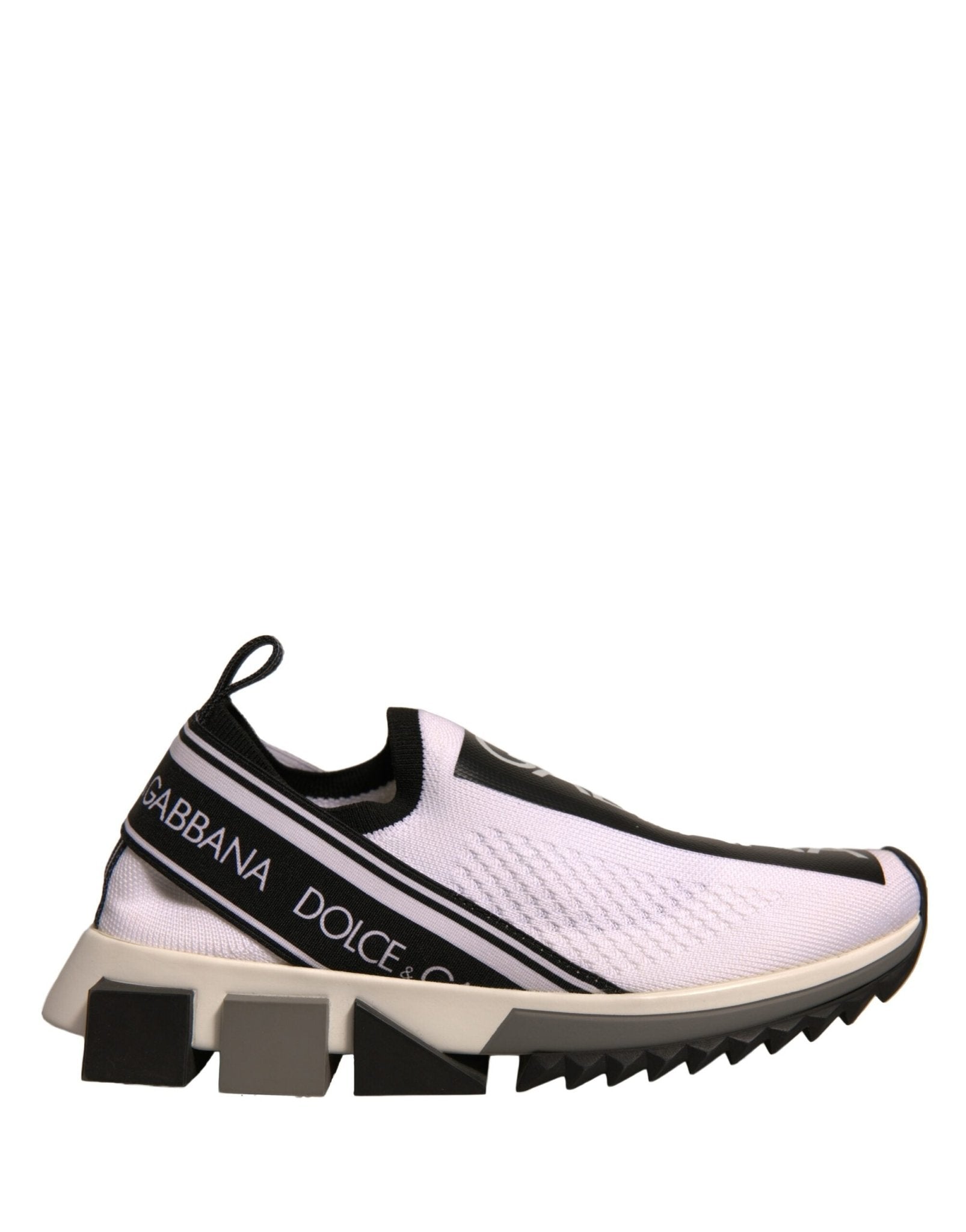Dolce & Gabbana White Black Slip On Sorrento Sneakers Shoes - SMARTMARTNZ