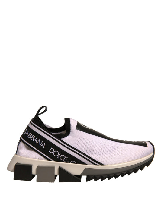 Dolce & Gabbana White Black Slip On Sorrento Sneakers Shoes - SMARTMARTNZ