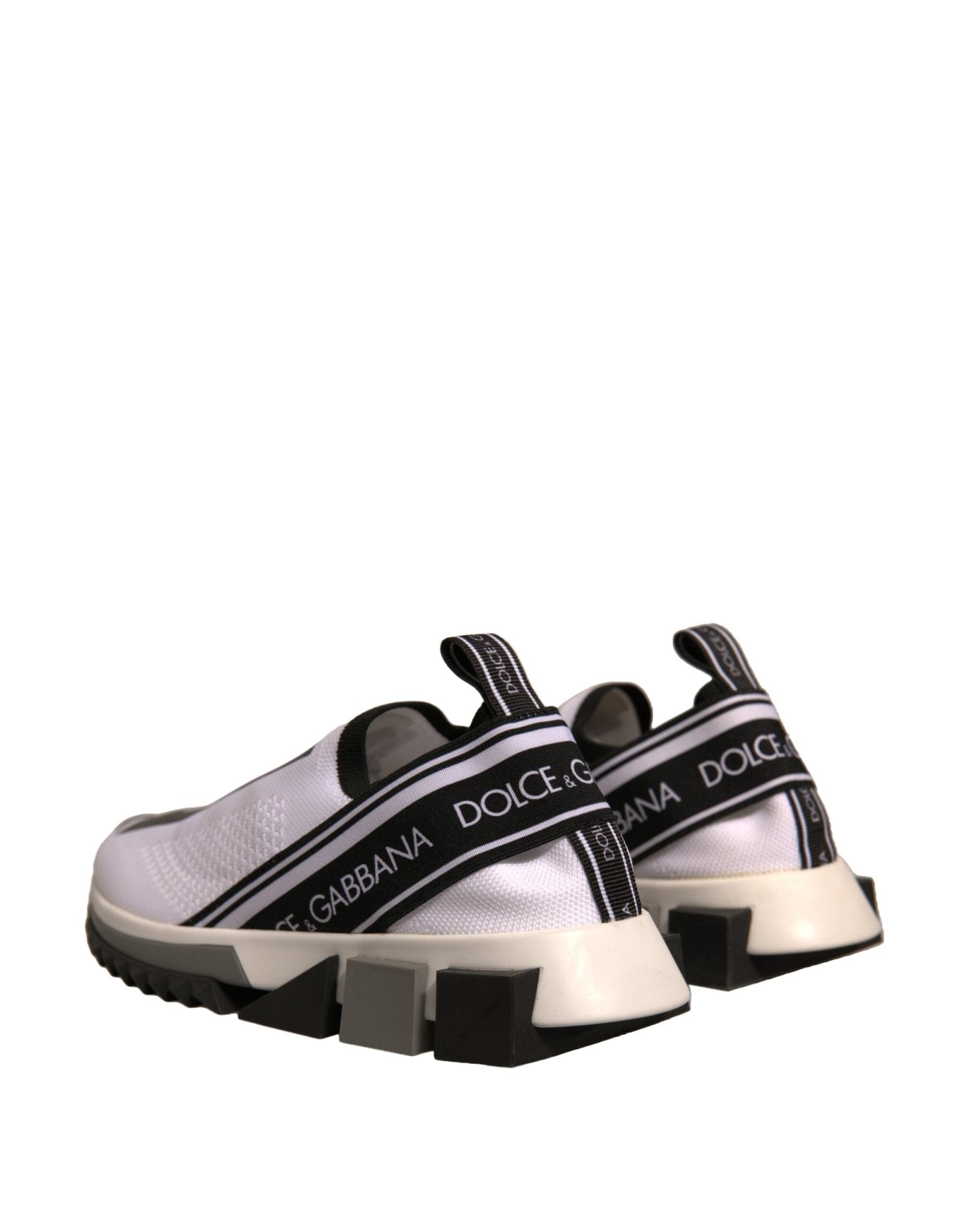 Dolce & Gabbana White Black Slip On Sorrento Sneakers Shoes - SMARTMARTNZ