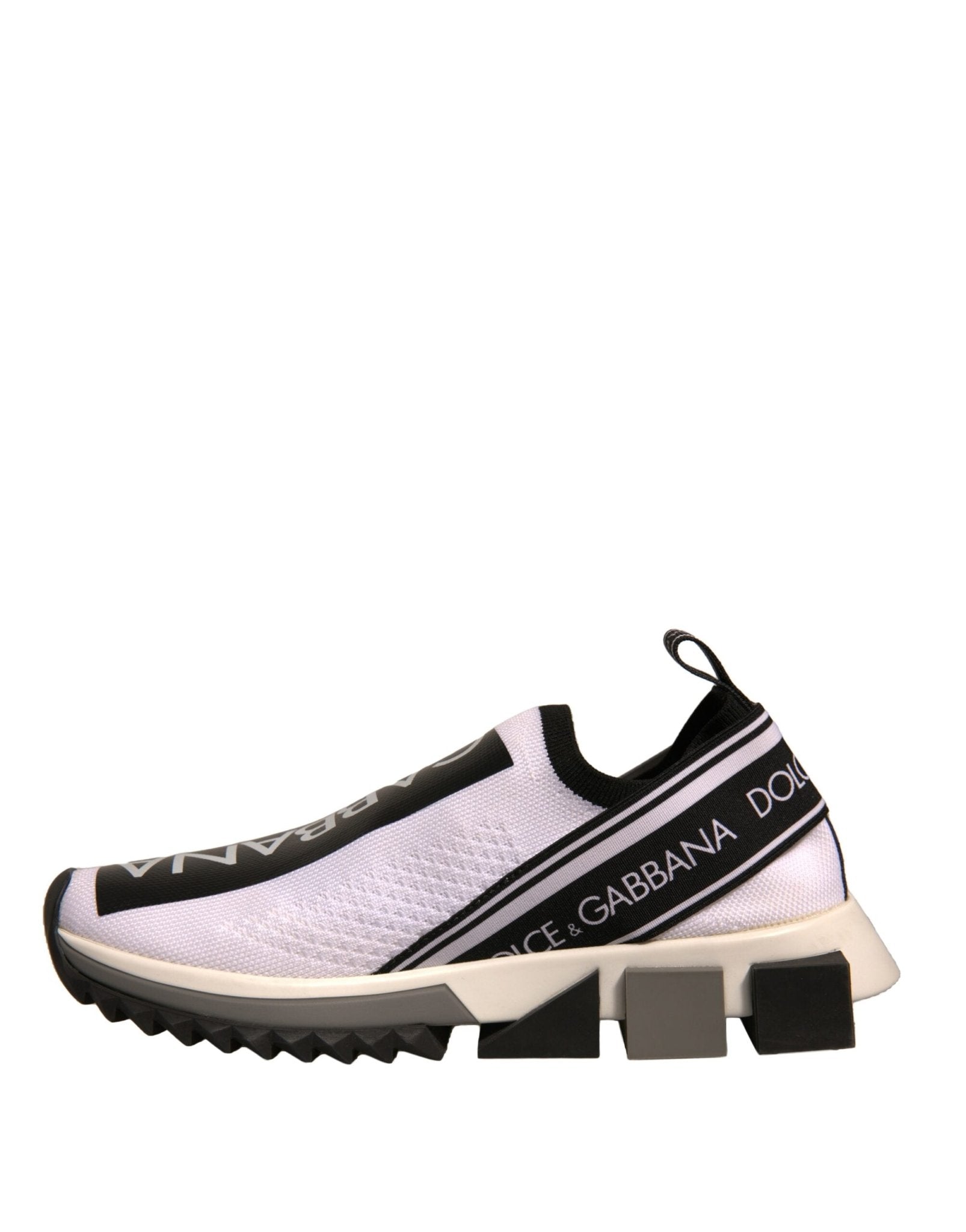 Dolce & Gabbana White Black Slip On Sorrento Sneakers Shoes - SMARTMARTNZ