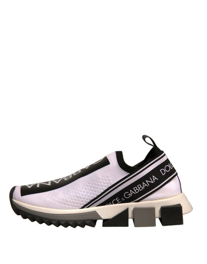 Dolce & Gabbana White Black Slip On Sorrento Sneakers Shoes - SMARTMARTNZ