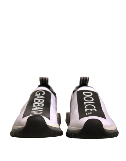 Dolce & Gabbana White Black Slip On Sorrento Sneakers Shoes - SMARTMARTNZ