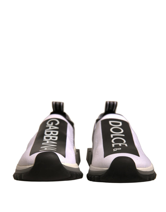 Dolce & Gabbana White Black Slip On Sorrento Sneakers Shoes - SMARTMARTNZ
