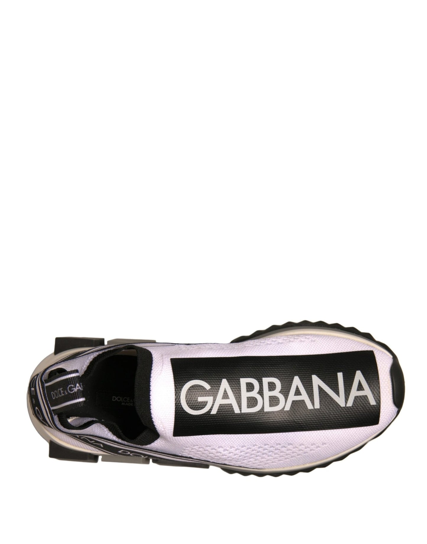 Dolce & Gabbana White Black Slip On Sorrento Sneakers Shoes - SMARTMARTNZ