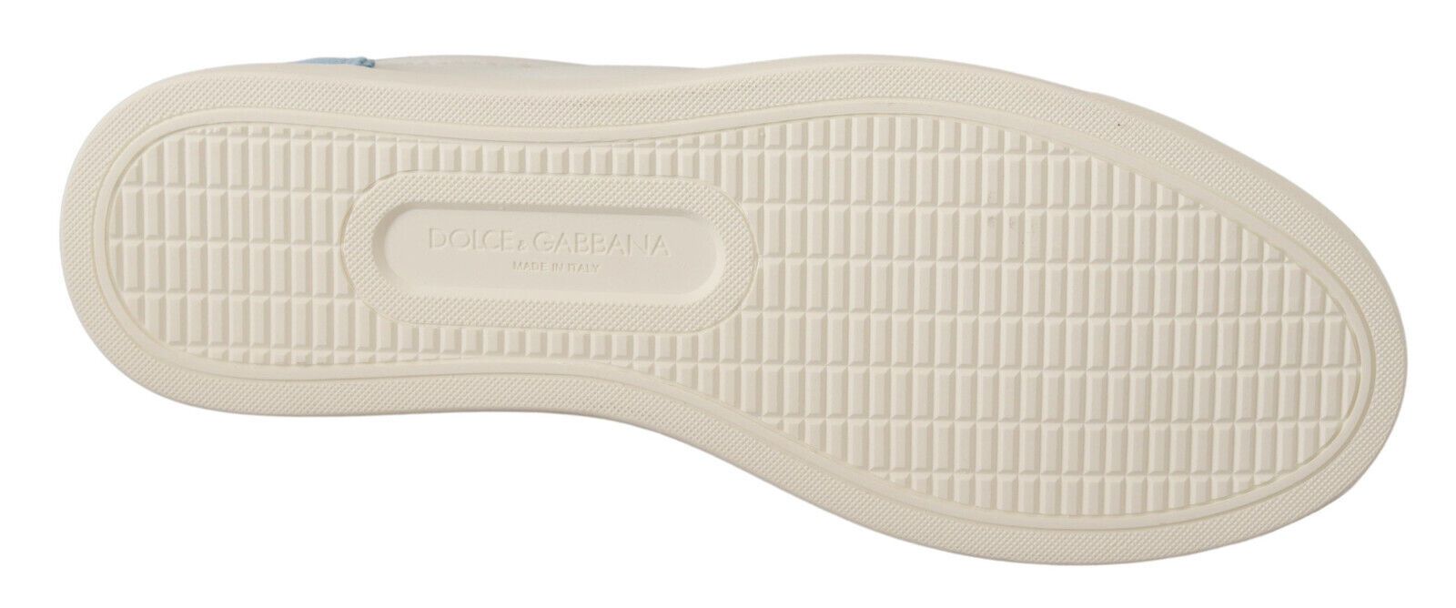 Dolce & Gabbana White Blue Leather Low Top Sneakers Shoes - SMARTMARTNZ