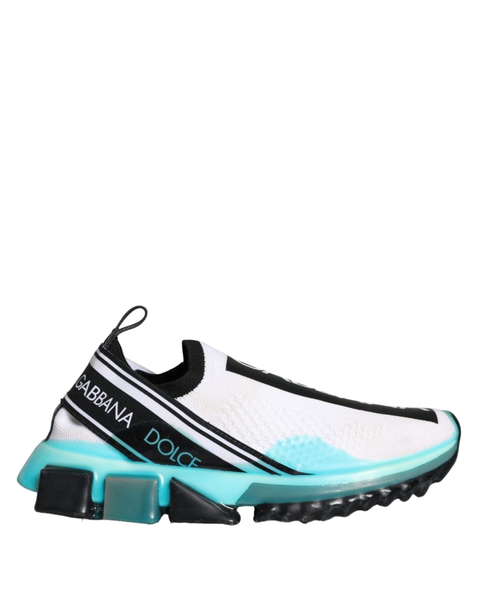 Dolce & Gabbana White Blue Slip On Sorrento Sneakers Shoes - SMARTMARTNZ