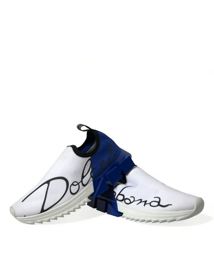 Dolce & Gabbana White Blue Sorrento Low Top Men Casual Sneakers Shoes - SMARTMARTNZ