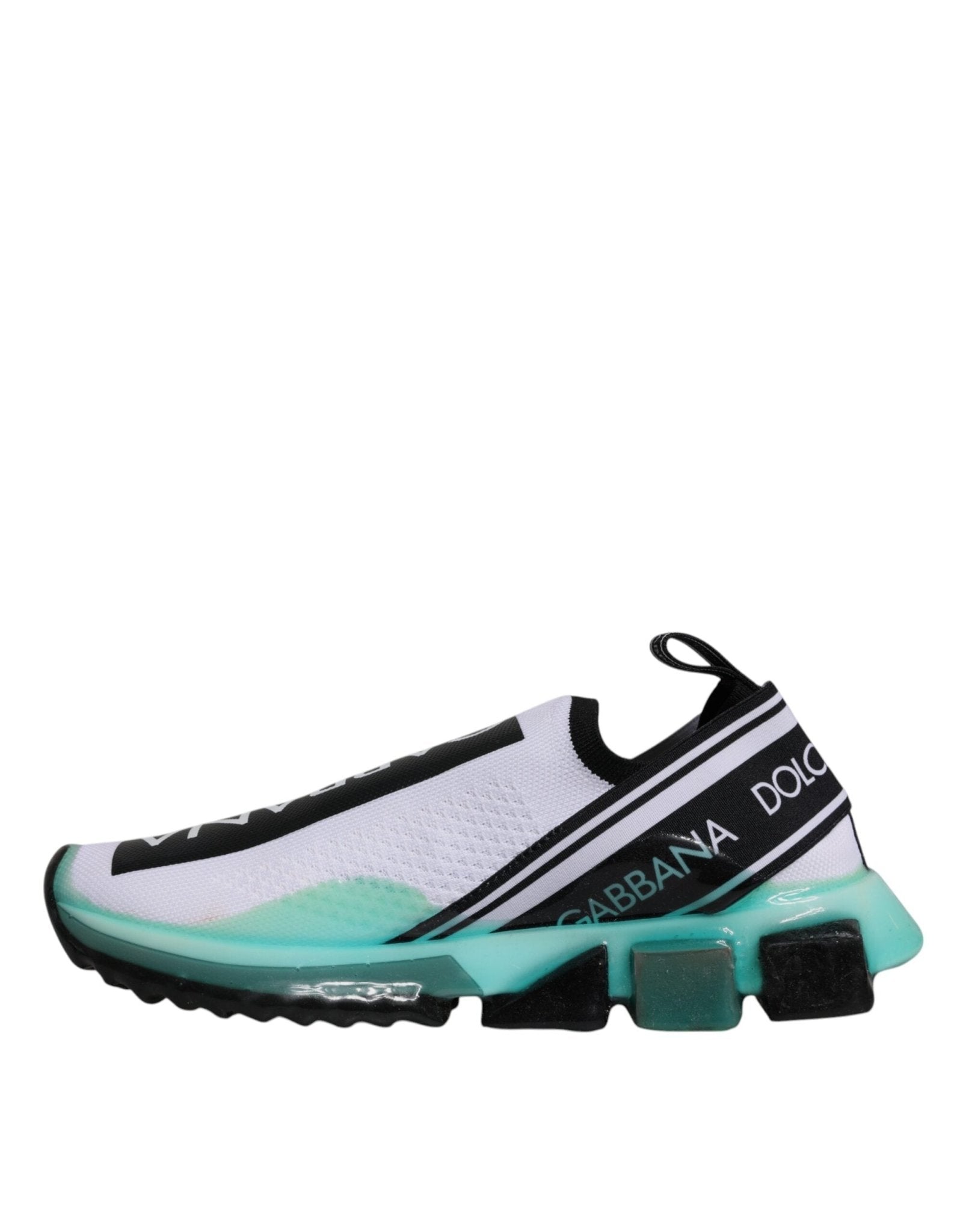 Dolce & Gabbana White Blue Sorrento Slip On Sneakers Shoes - SMARTMARTNZ