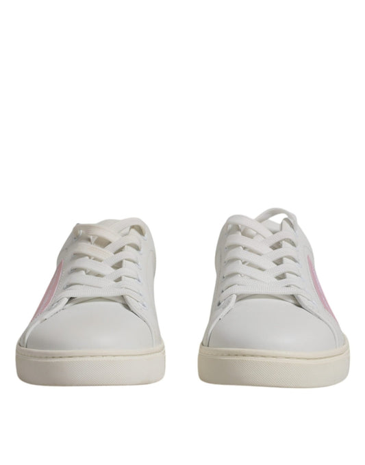 Dolce & Gabbana White Classic Calf Leather Sneakers Shoes - SMARTMARTNZ