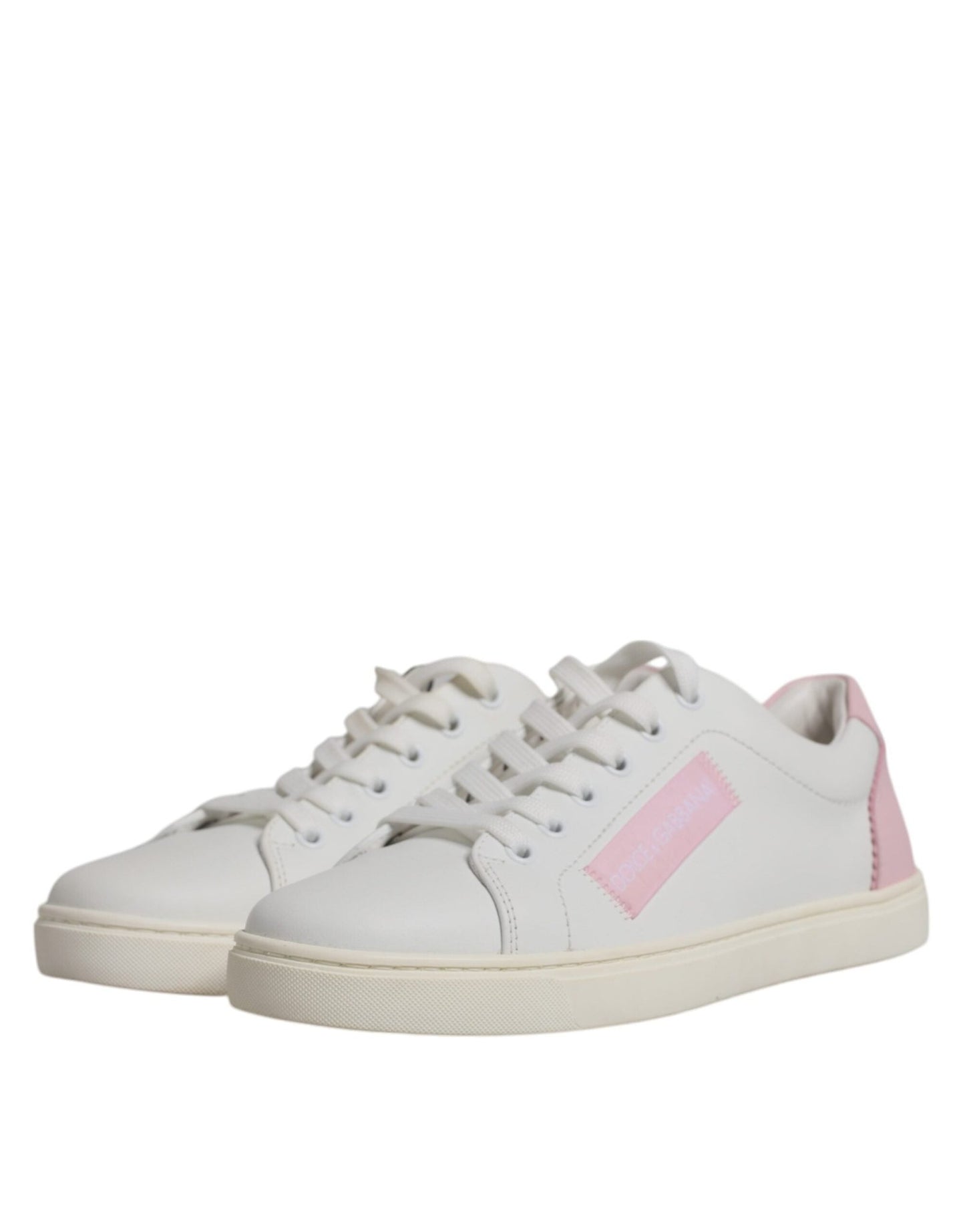 Dolce & Gabbana White Classic Calf Leather Sneakers Shoes - SMARTMARTNZ