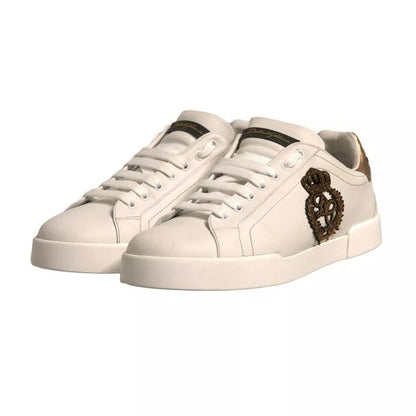 Dolce & Gabbana White Crown Patch Portofino Sneakers Shoes - SMARTMARTNZ