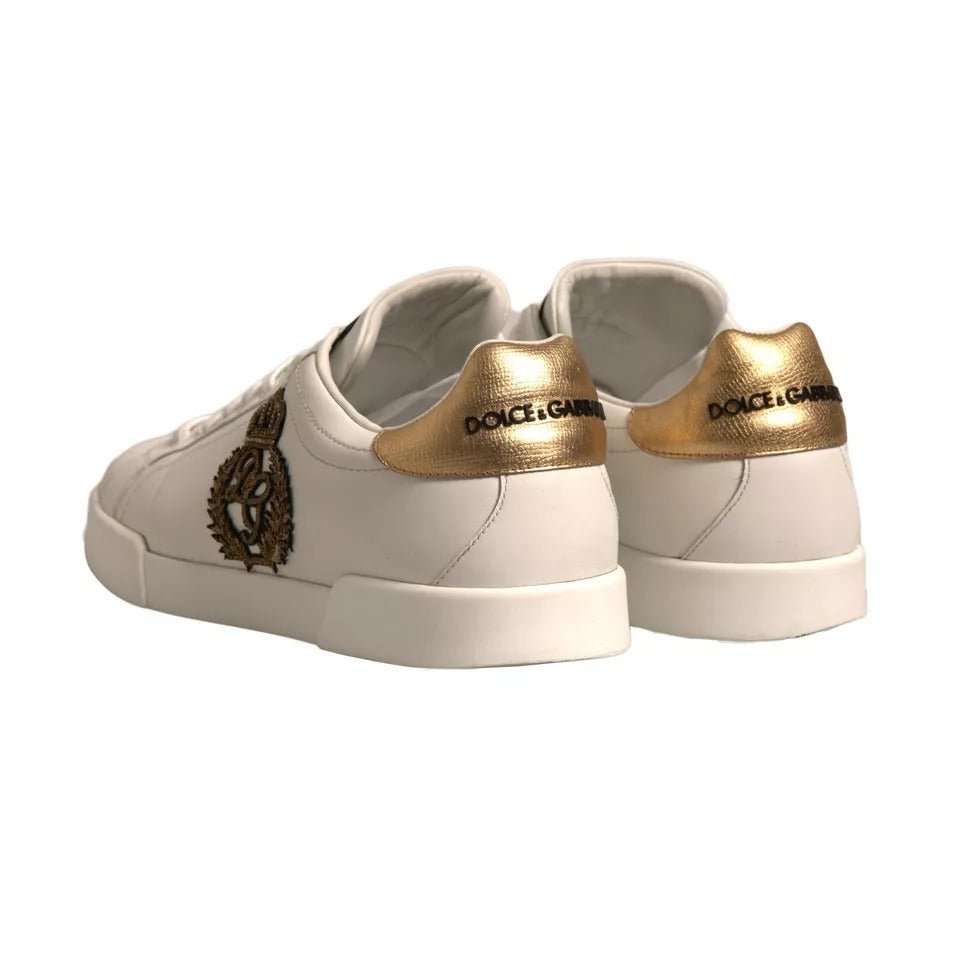 Dolce & Gabbana White Crown Patch Portofino Sneakers Shoes - SMARTMARTNZ