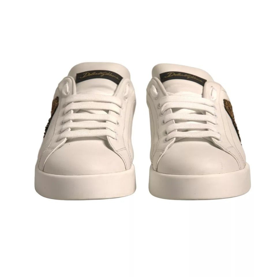 Dolce & Gabbana White Crown Patch Portofino Sneakers Shoes - SMARTMARTNZ