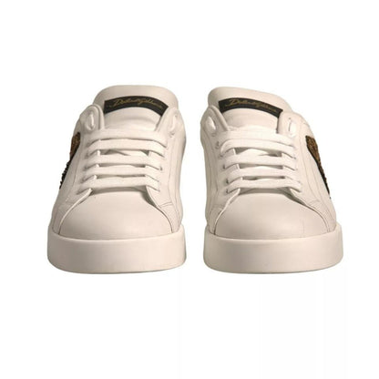 Dolce & Gabbana White Crown Patch Portofino Sneakers Shoes - SMARTMARTNZ