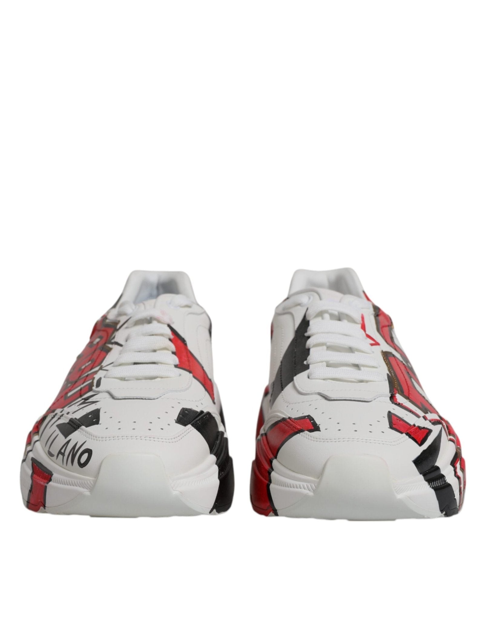 Dolce & Gabbana White Daymaster Hand Painted Sneakers Shoes - SMARTMARTNZ