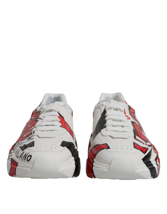Dolce & Gabbana White Daymaster Hand Painted Sneakers Shoes - SMARTMARTNZ