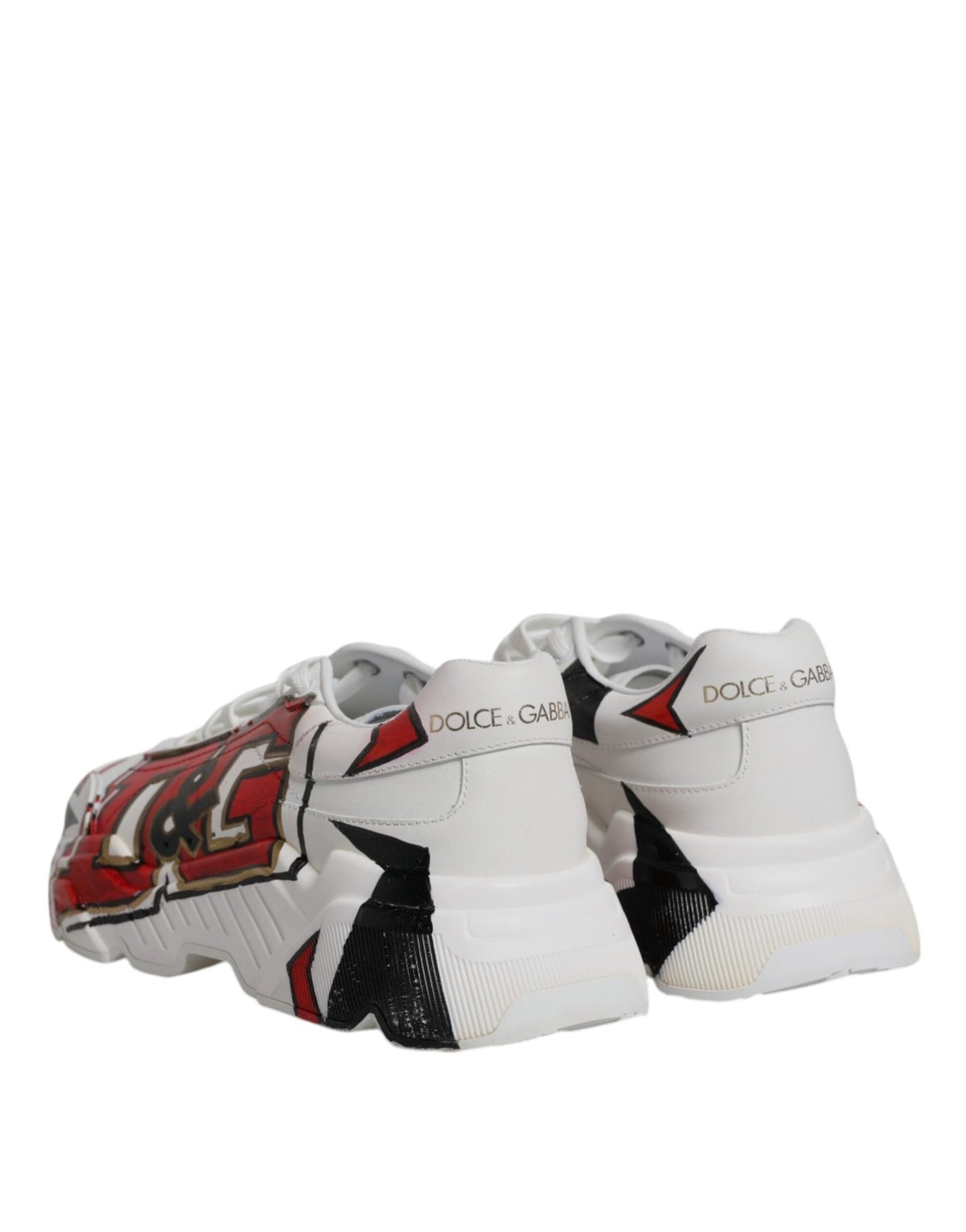 Dolce & Gabbana White Daymaster Hand Painted Sneakers Shoes - SMARTMARTNZ